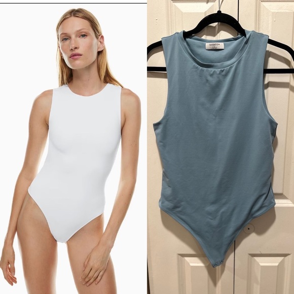 Aritzia Babaton Contour Muscle Bodysuit Blue , size Large - Picture 1 of 7